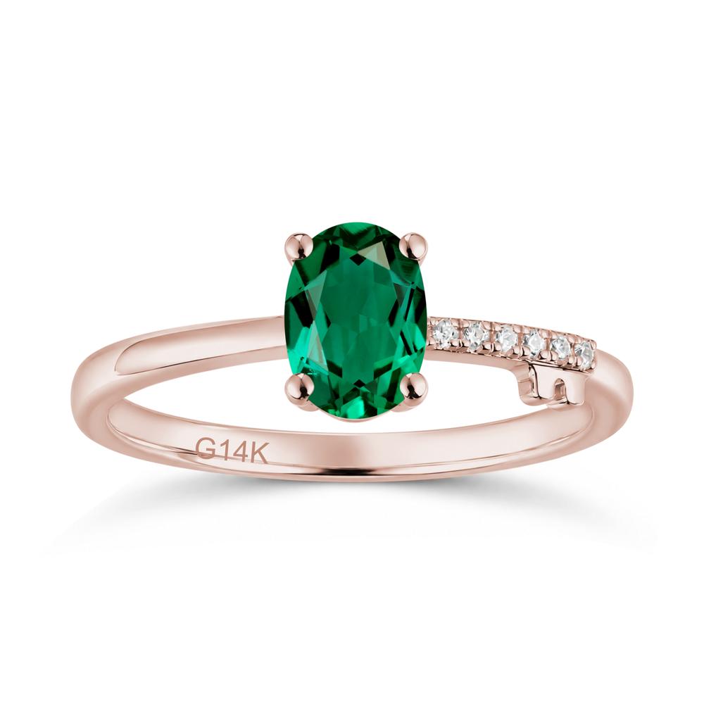 Oval Shaped Emerald Key Ring - LUO Jewelry #gemstone_Emerald