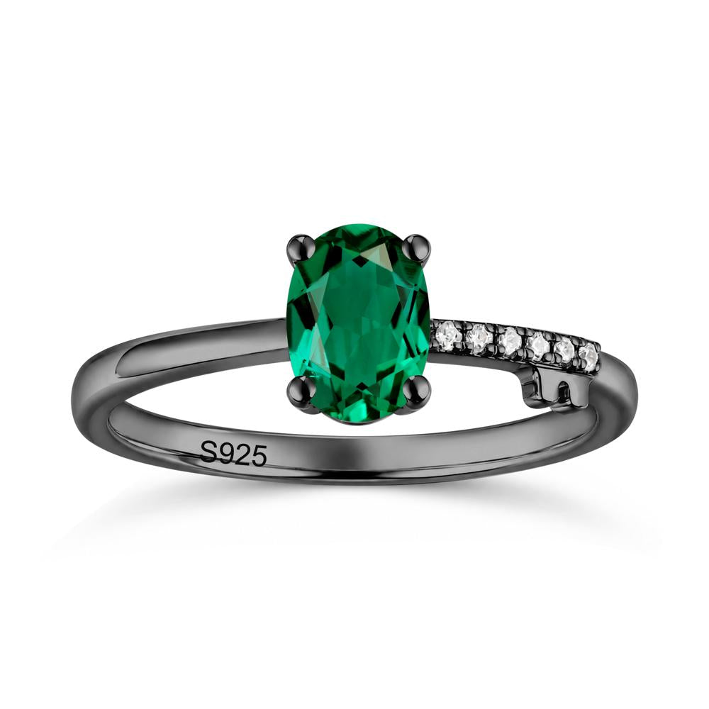 Oval Shaped Emerald Key Ring - LUO Jewelry #gemstone_Emerald