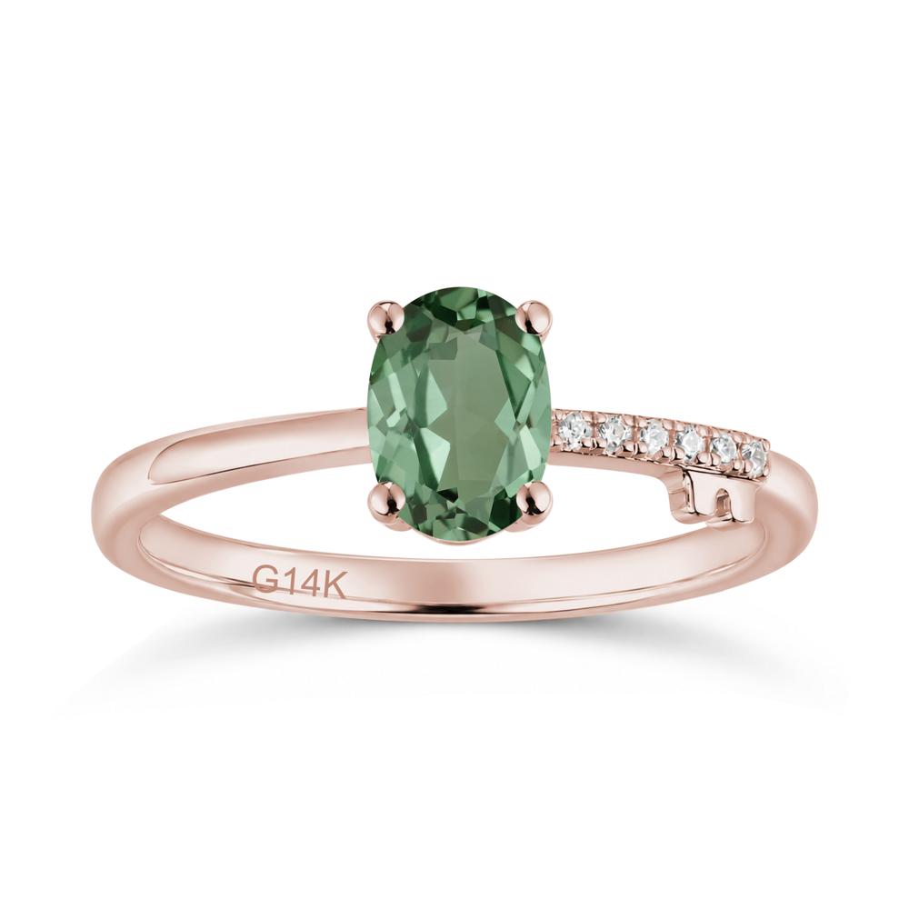Oval Shaped Emerald Key Ring - LUO Jewelry #gemstone_Green Sapphire