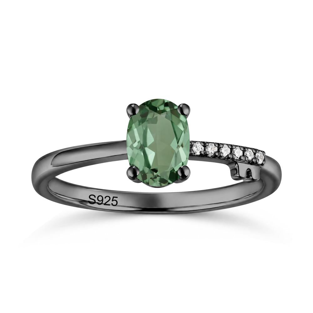 Oval Shaped Emerald Key Ring - LUO Jewelry #gemstone_Green Sapphire