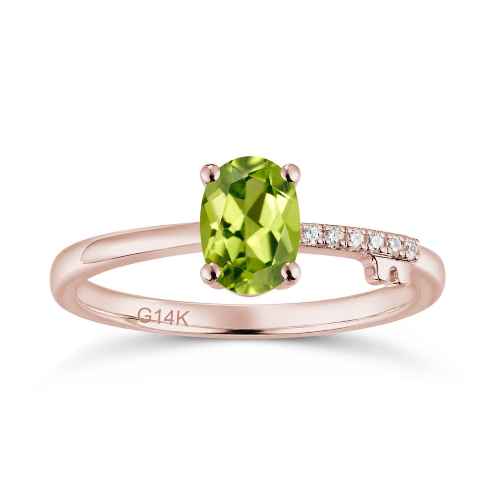 Oval Shaped Emerald Key Ring - LUO Jewelry #gemstone_Peridot