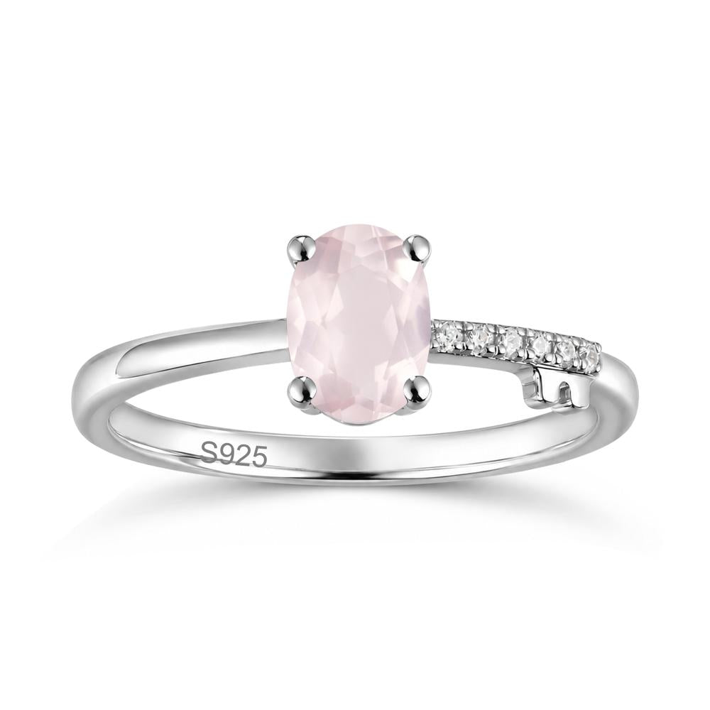 Oval Shaped Emerald Key Ring - LUO Jewelry #gemstone_Rose Quartz