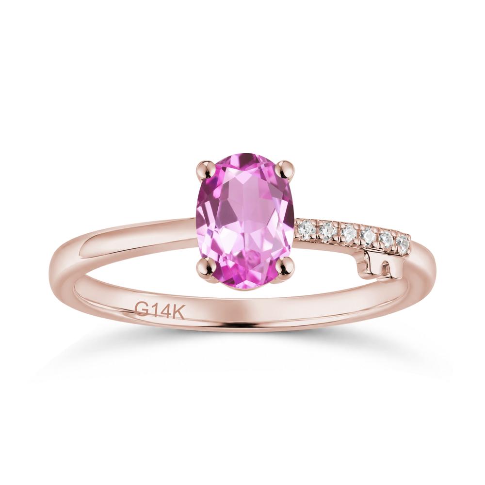 Oval Shaped Emerald Key Ring - LUO Jewelry #gemstone_Pink Sapphire