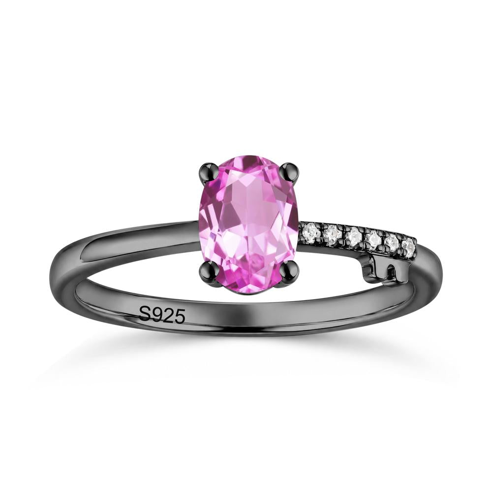 Oval Shaped Emerald Key Ring - LUO Jewelry #gemstone_Pink Sapphire