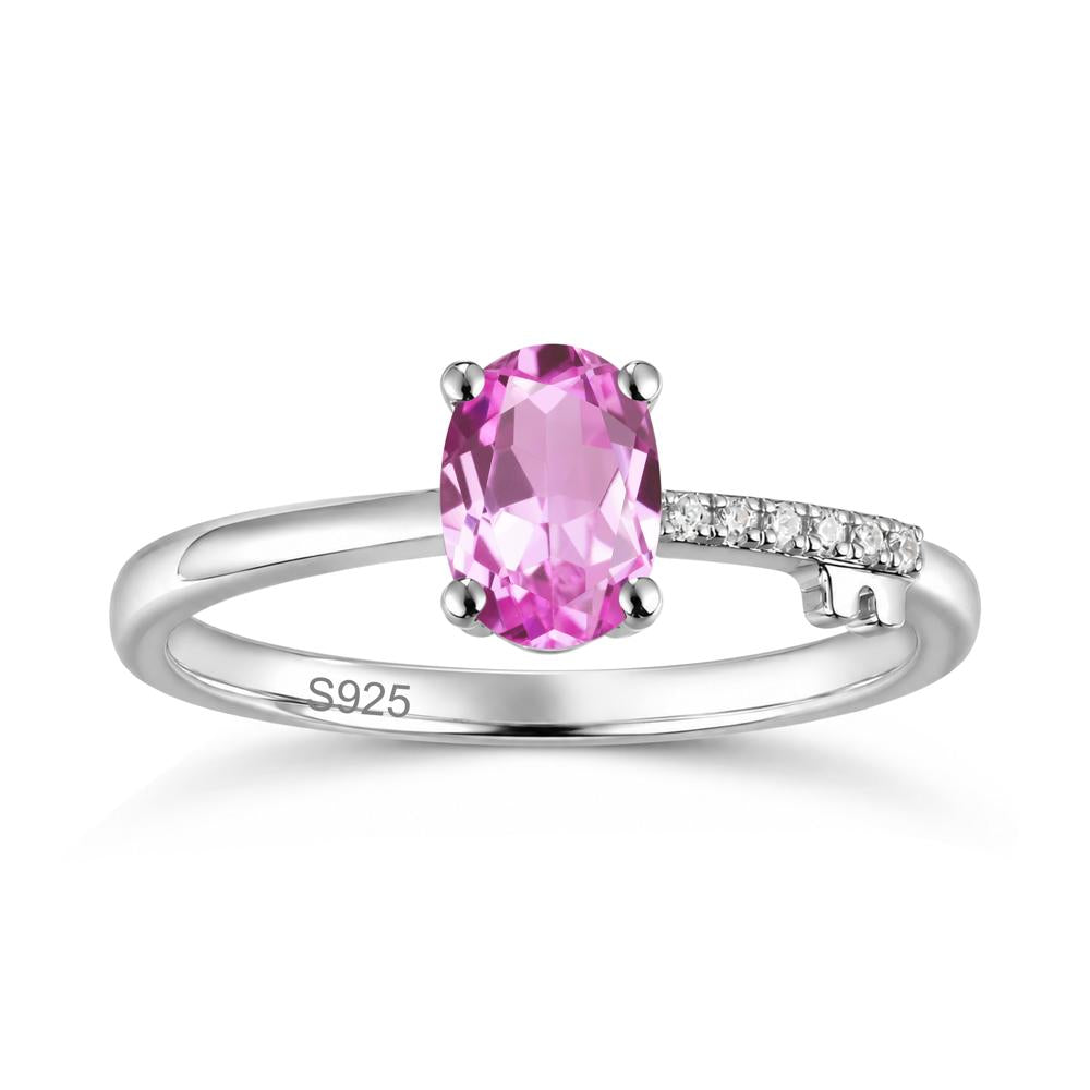 Oval Shaped Emerald Key Ring - LUO Jewelry #gemstone_Pink Sapphire