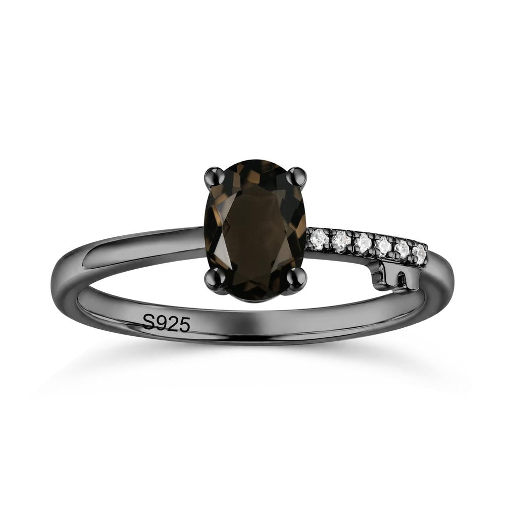 Oval Shaped Emerald Key Ring - LUO Jewelry #gemstone_Smoky Quartz
