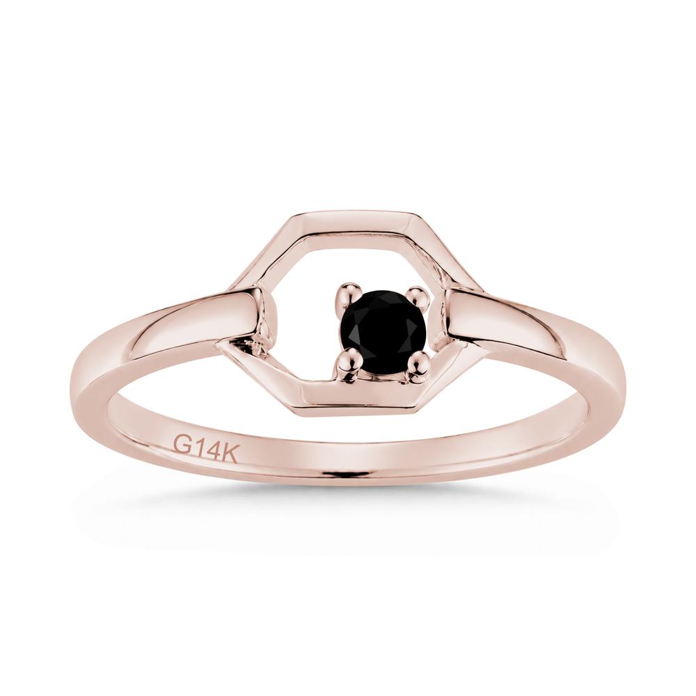 Minimalist Petite Solitaire Amethyst Ring - LUO Jewelry #gemstone_Black Spinel