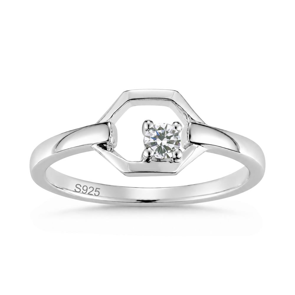 Minimalist Petite Solitaire Amethyst Ring - LUO Jewelry #gemstone_Cubic Zirconia