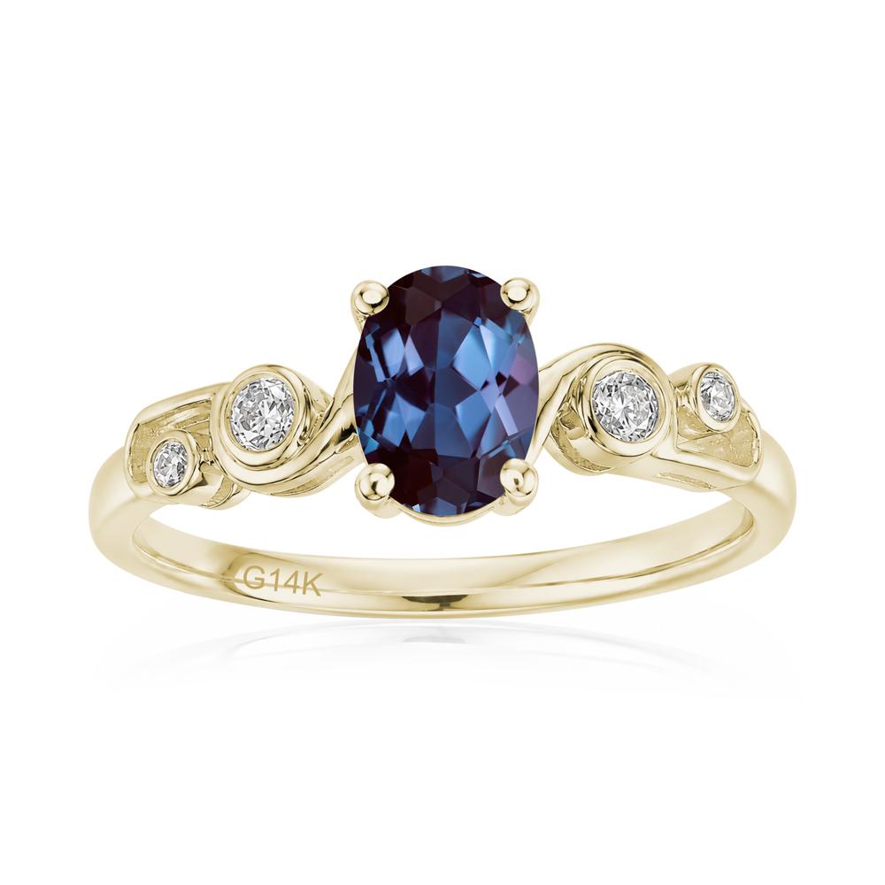 Oval Shaped London Blue Topaz Twisted Ring - LUO Jewelry #gemstone_Alexandrite