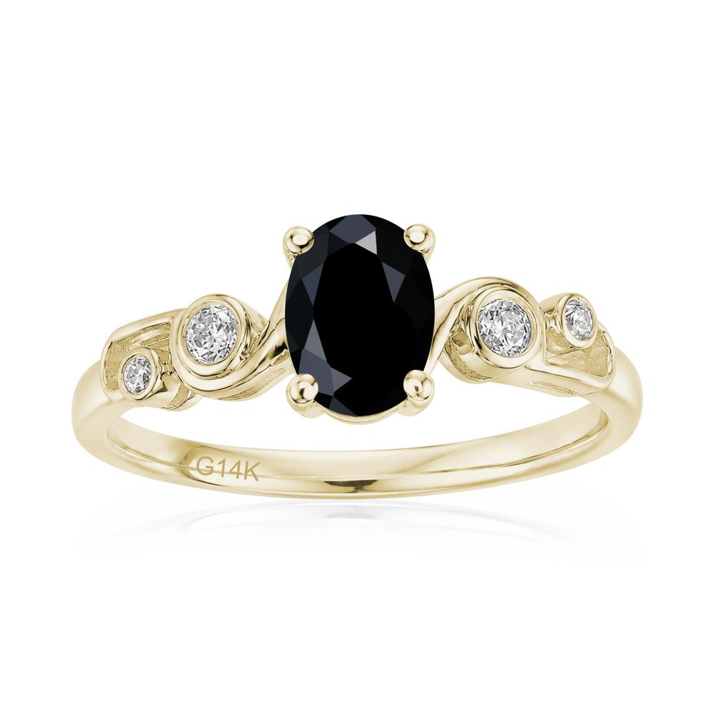 Oval Shaped London Blue Topaz Twisted Ring - LUO Jewelry #gemstone_Black Spinel
