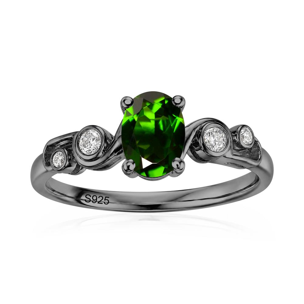 Oval Shaped London Blue Topaz Twisted Ring - LUO Jewelry #gemstone_Diopside