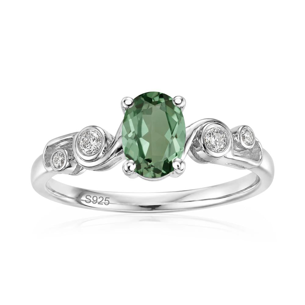 Oval Shaped London Blue Topaz Twisted Ring - LUO Jewelry #gemstone_Green Sapphire