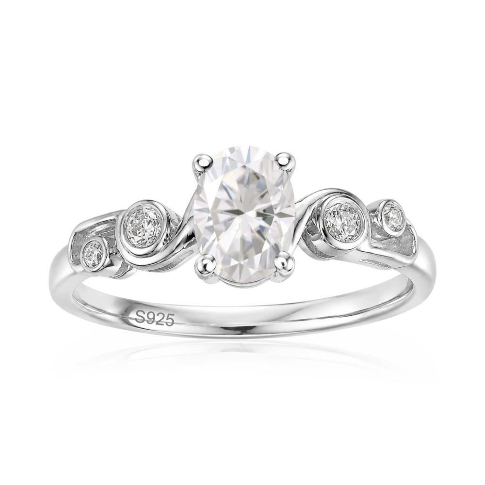 Oval Shaped London Blue Topaz Twisted Ring - LUO Jewelry #gemstone_Moissanite