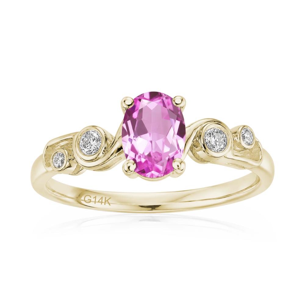 Oval Shaped London Blue Topaz Twisted Ring - LUO Jewelry #gemstone_Pink Sapphire