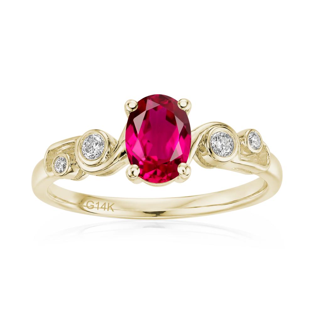 Oval Shaped London Blue Topaz Twisted Ring - LUO Jewelry #gemstone_Ruby