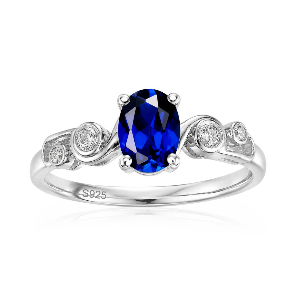 Oval Shaped London Blue Topaz Twisted Ring - LUO Jewelry #gemstone_Sapphire