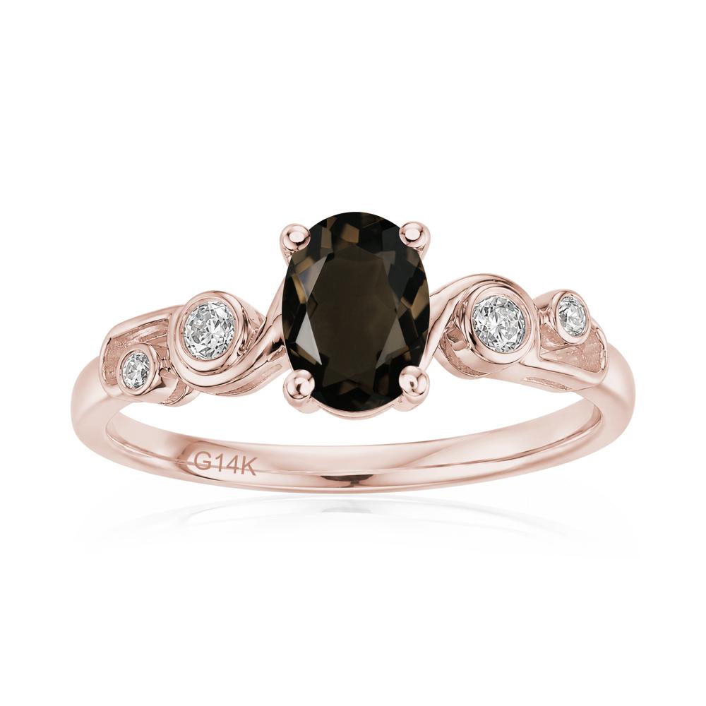 Oval Shaped London Blue Topaz Twisted Ring - LUO Jewelry #gemstone_Smoky Quartz