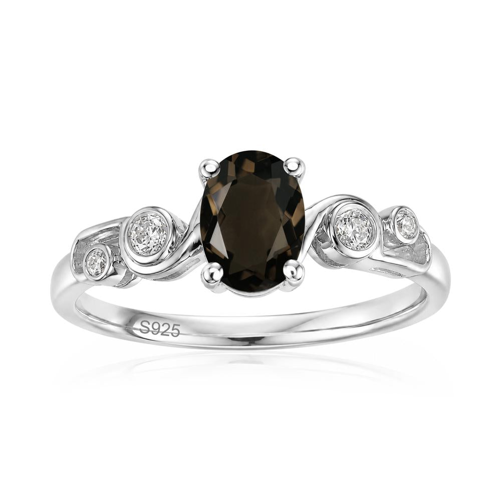 Oval Shaped London Blue Topaz Twisted Ring - LUO Jewelry #gemstone_Smoky Quartz