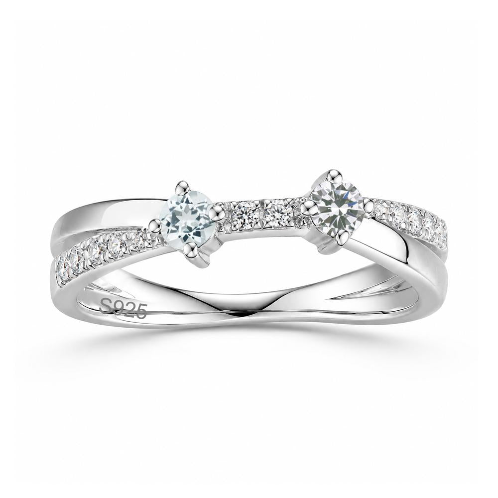 Toi Et Moi Citrine and Garnet Crossover Ring - LUO Jewelry #gemstone_Aquamarine and Cubic Zirconia