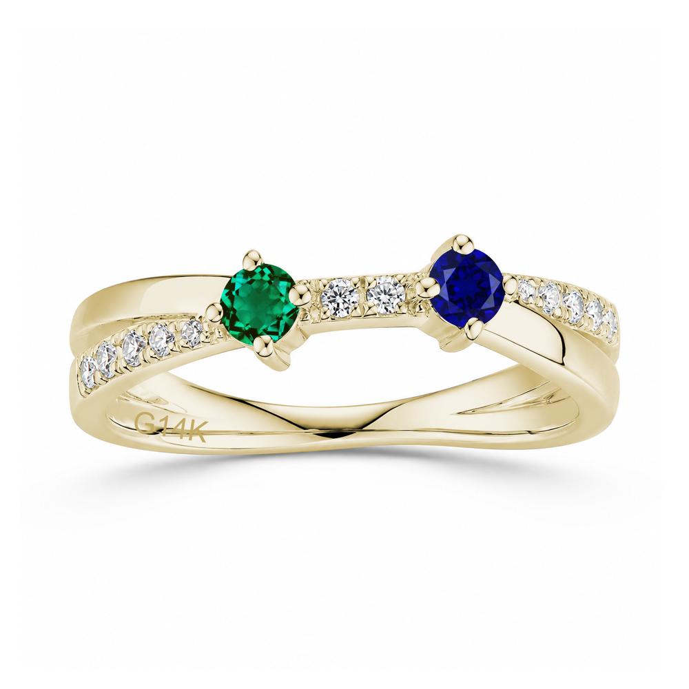 Toi Et Moi Citrine and Garnet Crossover Ring - LUO Jewelry #gemstone_Emerald and Sapphire