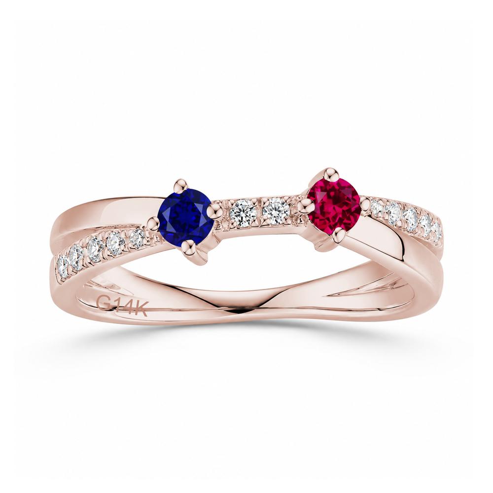Toi Et Moi Citrine and Garnet Crossover Ring - LUO Jewelry #gemstone_Ruby and Sapphire