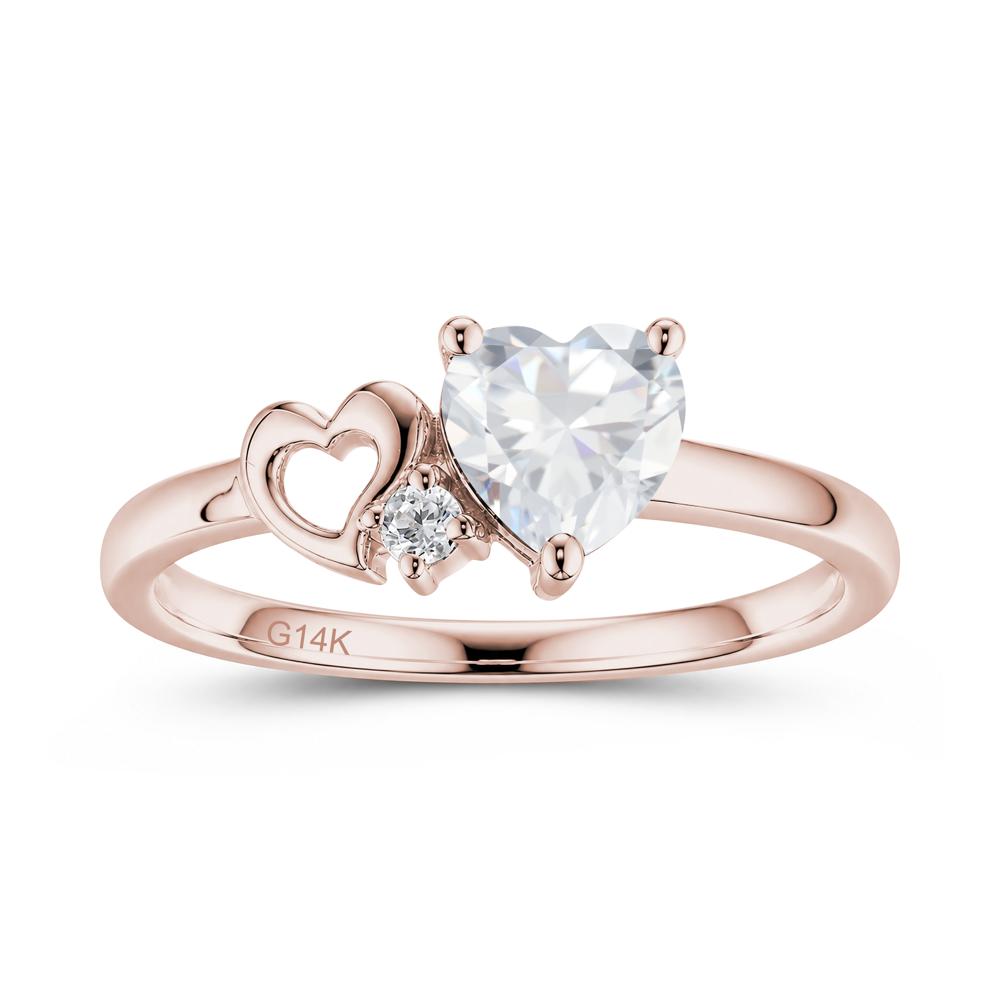 Dainty Daul Heart Amethyst Ring - LUO Jewelry #gemstone_Cubic Zirconia