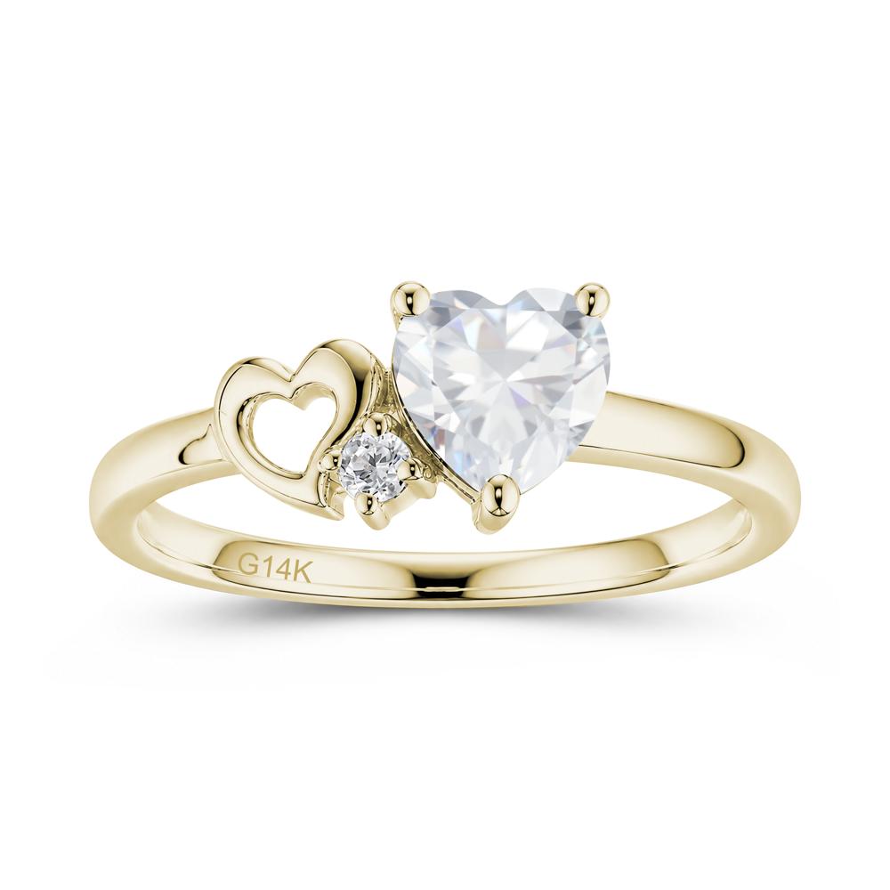 Dainty Daul Heart Amethyst Ring - LUO Jewelry #gemstone_Cubic Zirconia