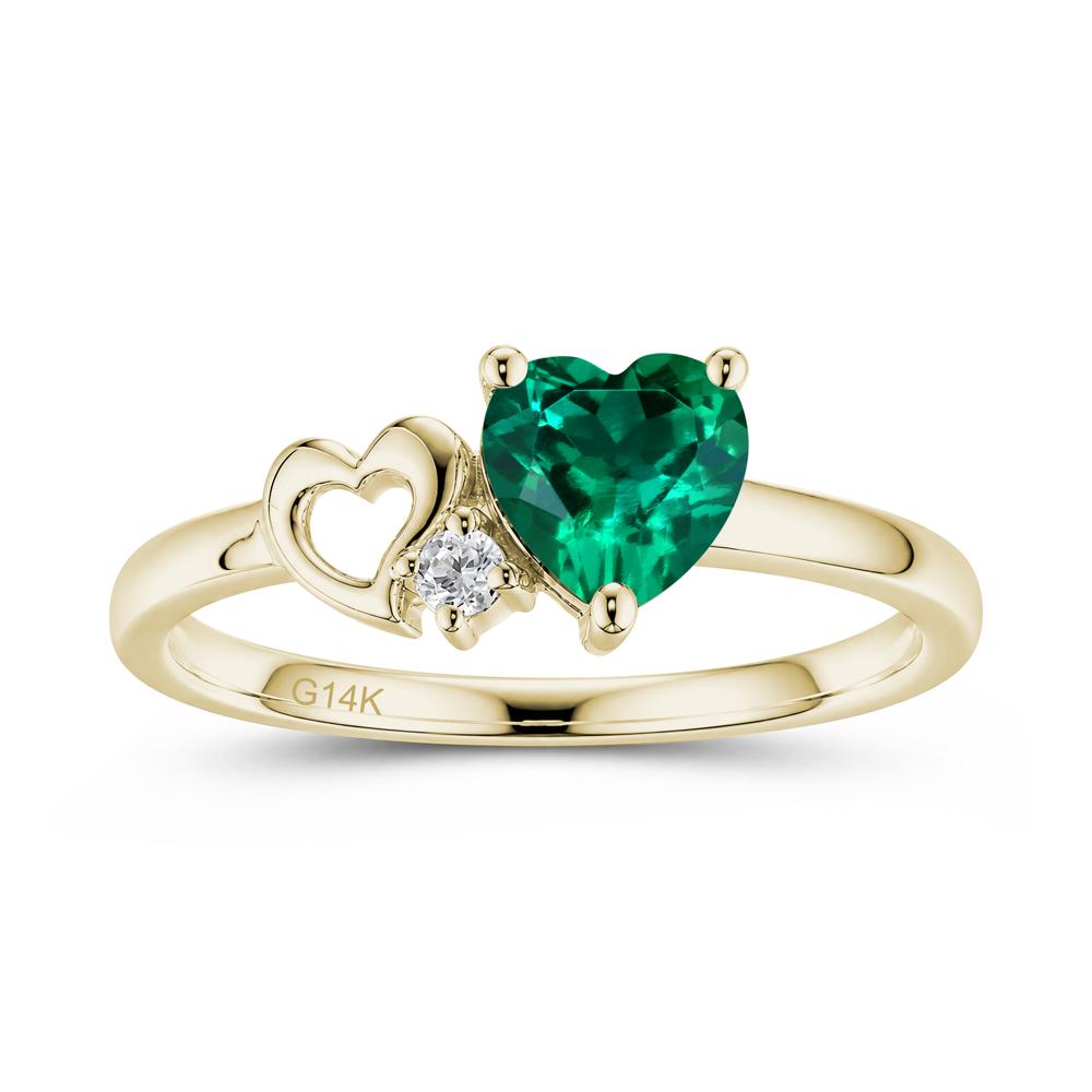 Dainty Daul Heart Amethyst Ring - LUO Jewelry #gemstone_Emerald