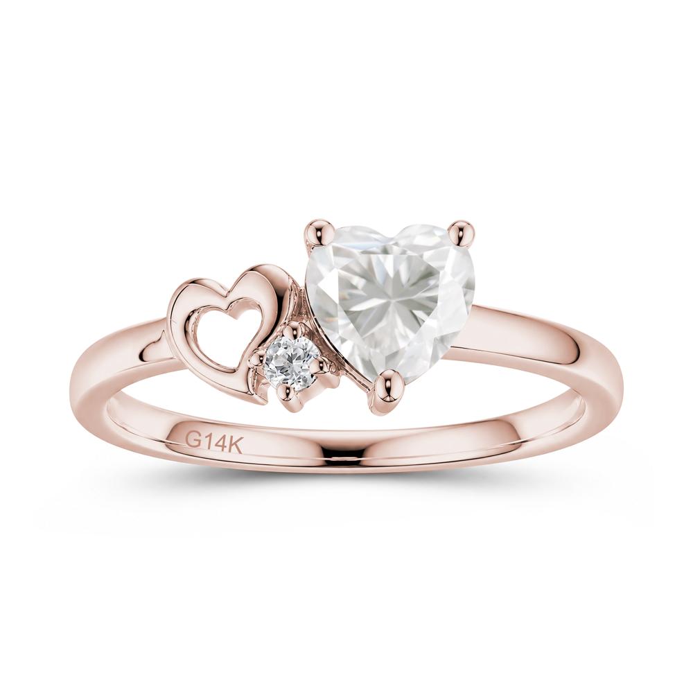 Dainty Daul Heart Amethyst Ring - LUO Jewelry #gemstone_Moissanite