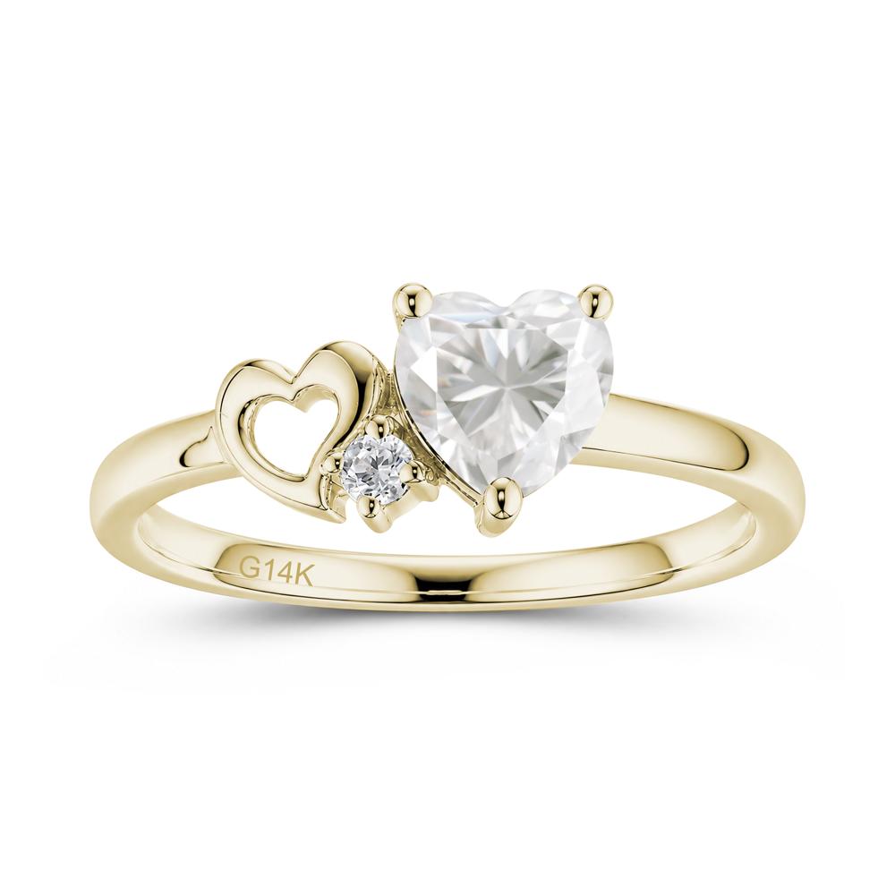 Dainty Daul Heart Amethyst Ring - LUO Jewelry #gemstone_Moissanite