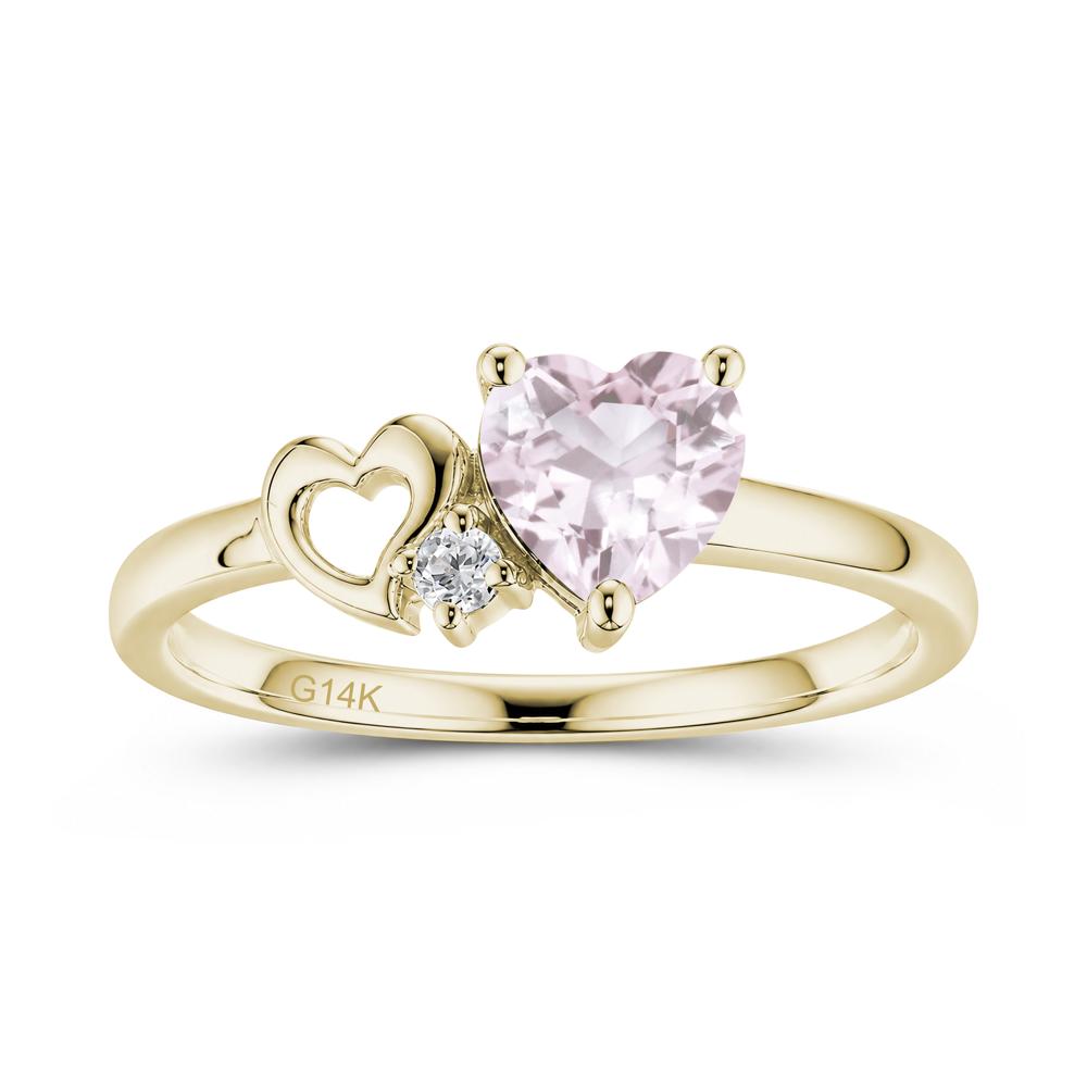 Dainty Daul Heart Amethyst Ring - LUO Jewelry #gemstone_Morganite