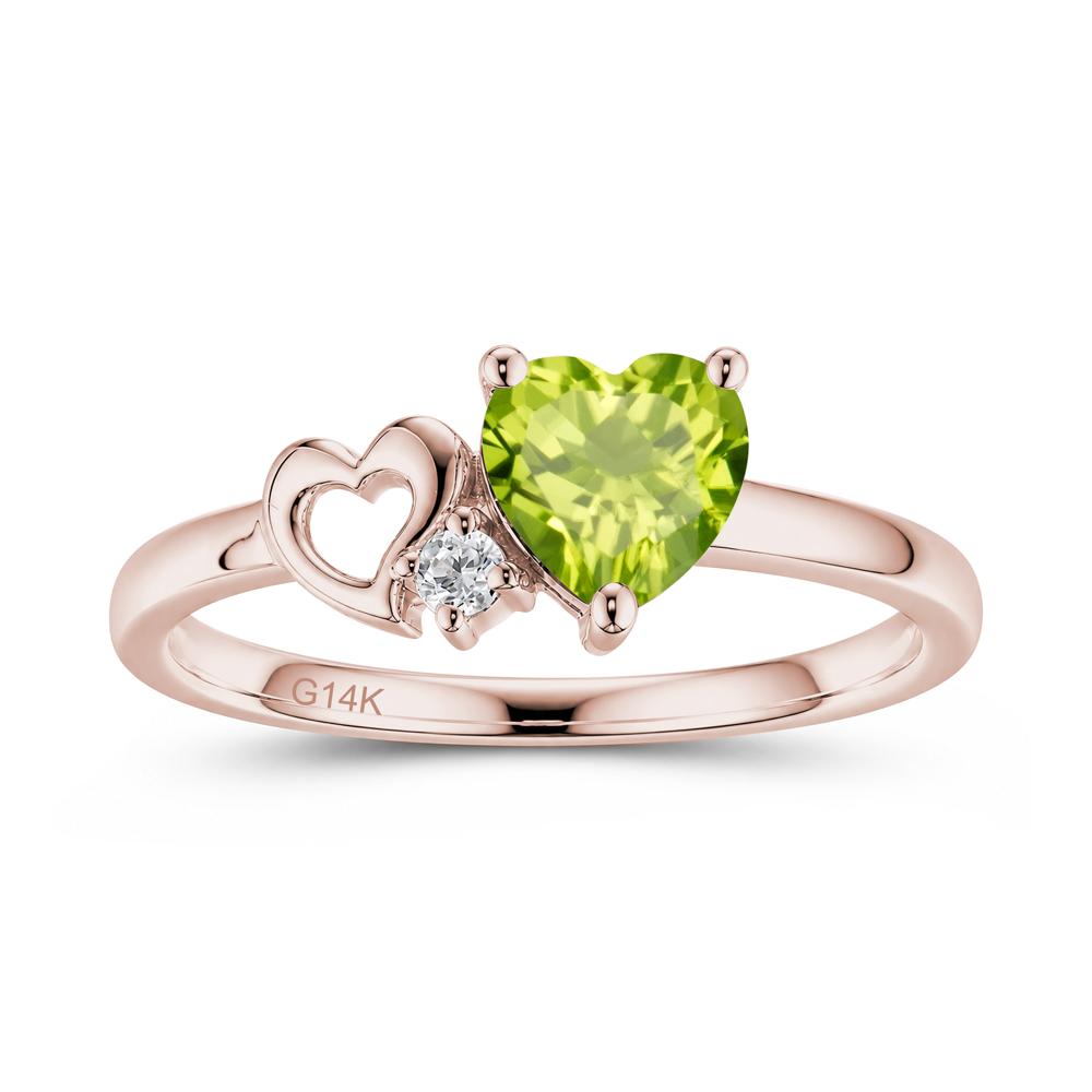 Dainty Daul Heart Amethyst Ring - LUO Jewelry #gemstone_Peridot