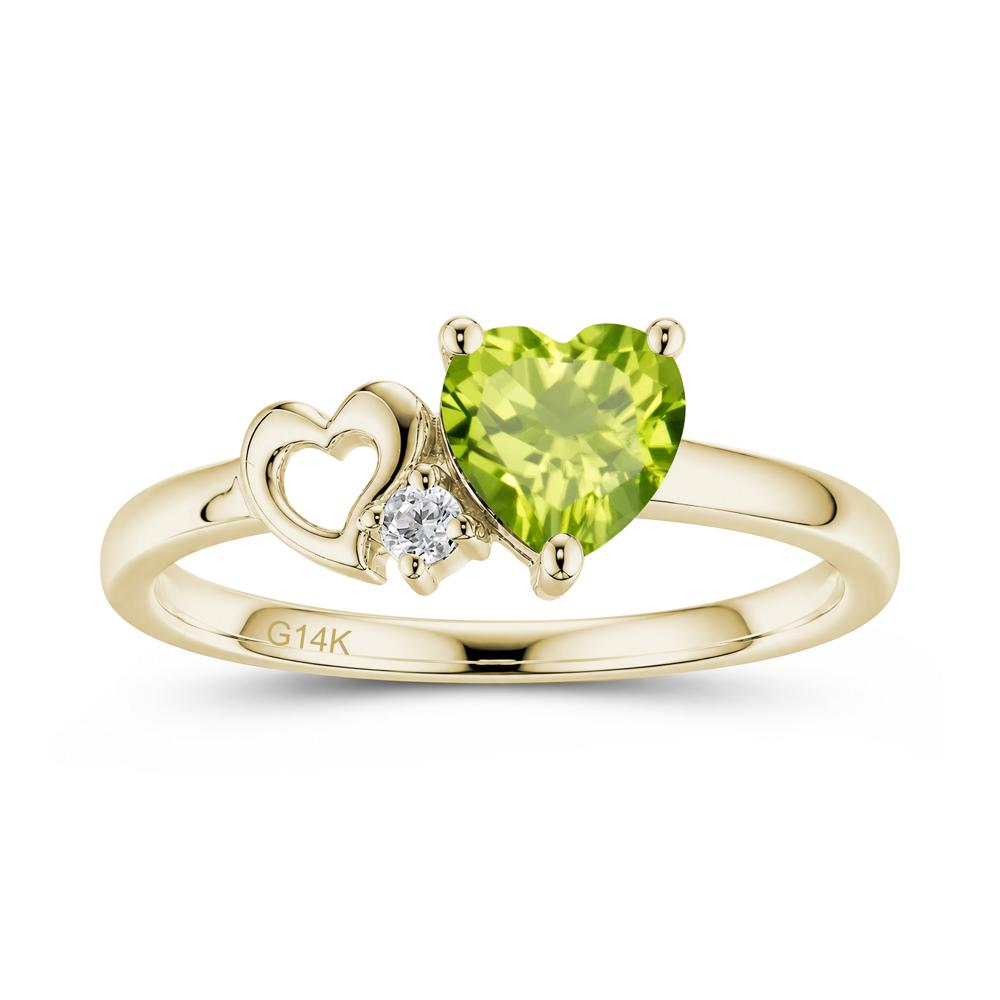 Dainty Daul Heart Amethyst Ring - LUO Jewelry #gemstone_Peridot