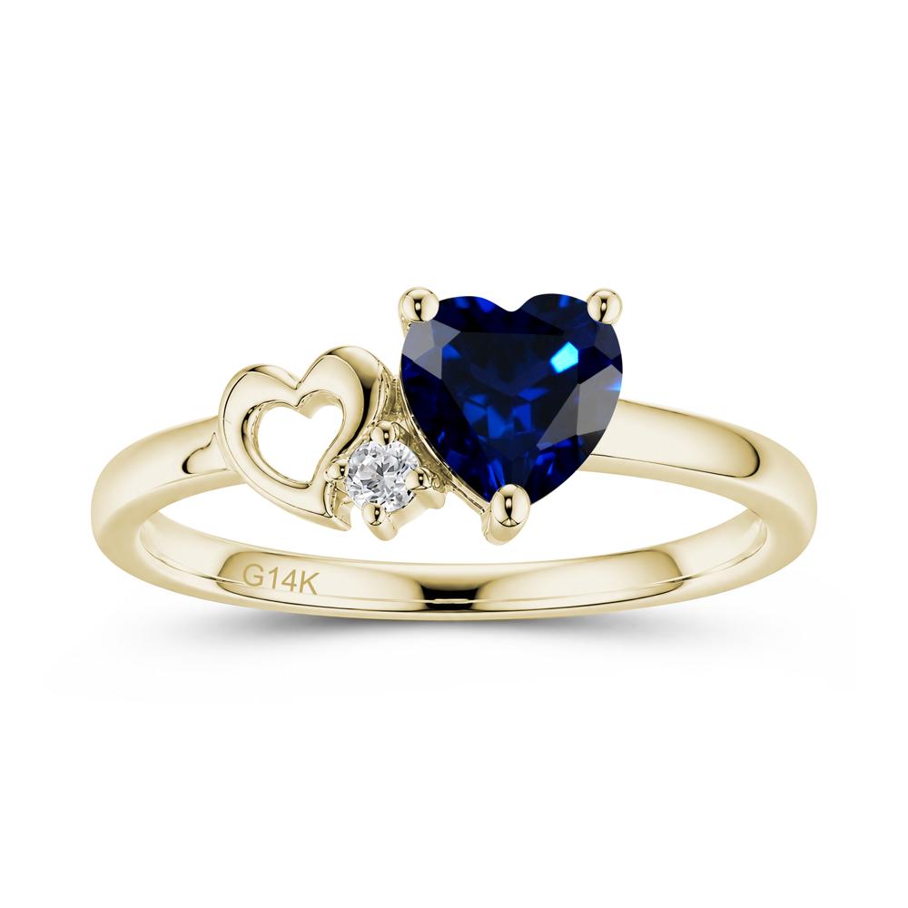 Dainty Daul Heart Amethyst Ring - LUO Jewelry #gemstone_Sapphire