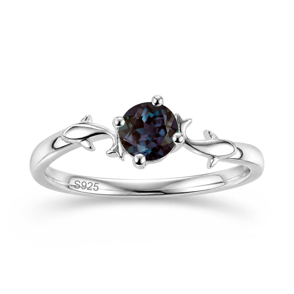 Solitaire Alexandrite Cute Fish Ring - LUO Jewelry #gemstone_Alexandrite