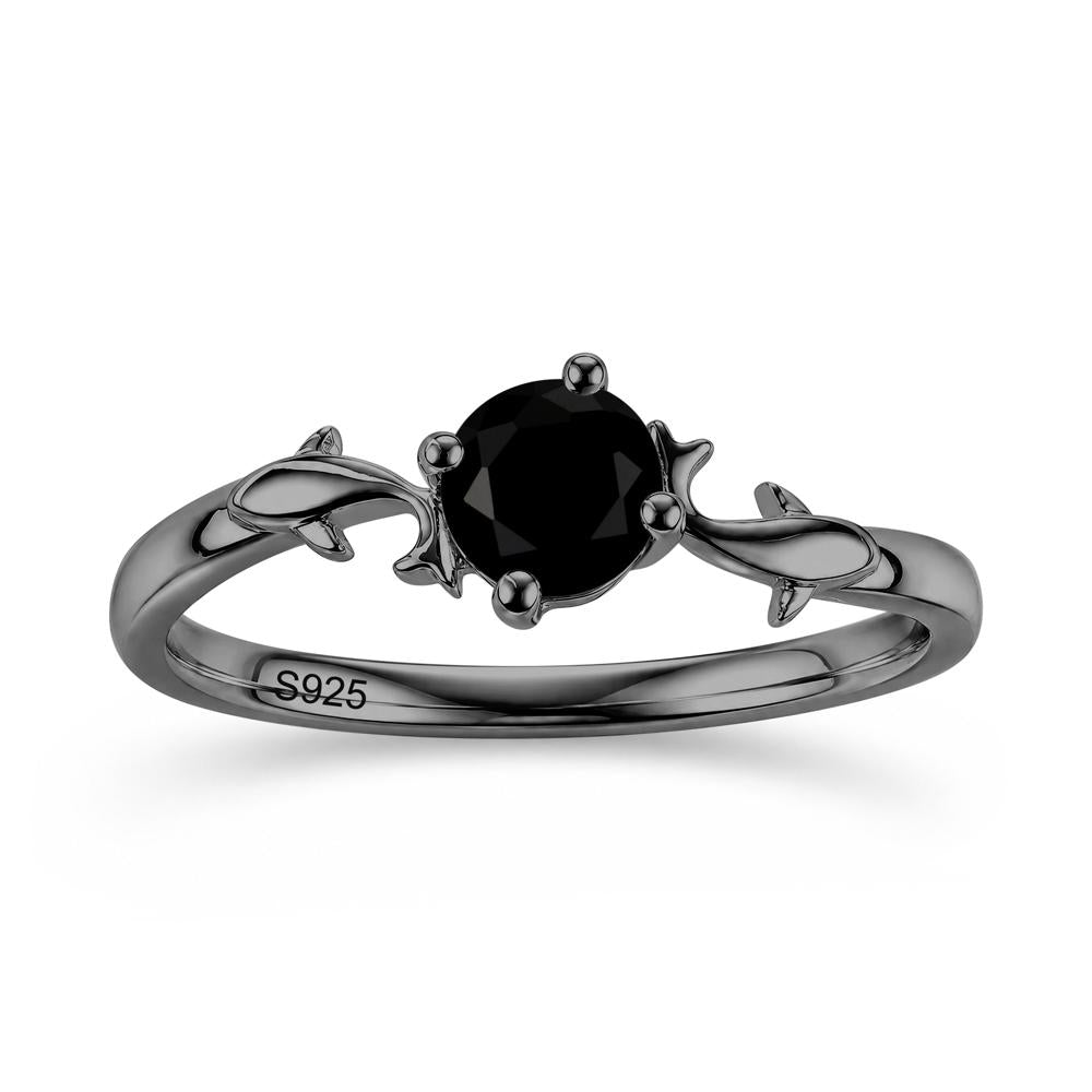 Solitaire Alexandrite Cute Fish Ring - LUO Jewelry #gemstone_Black Spinel