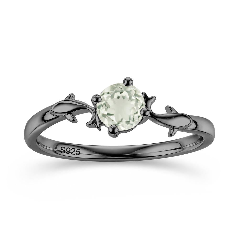 Solitaire Alexandrite Cute Fish Ring - LUO Jewelry #gemstone_Green Amethyst
