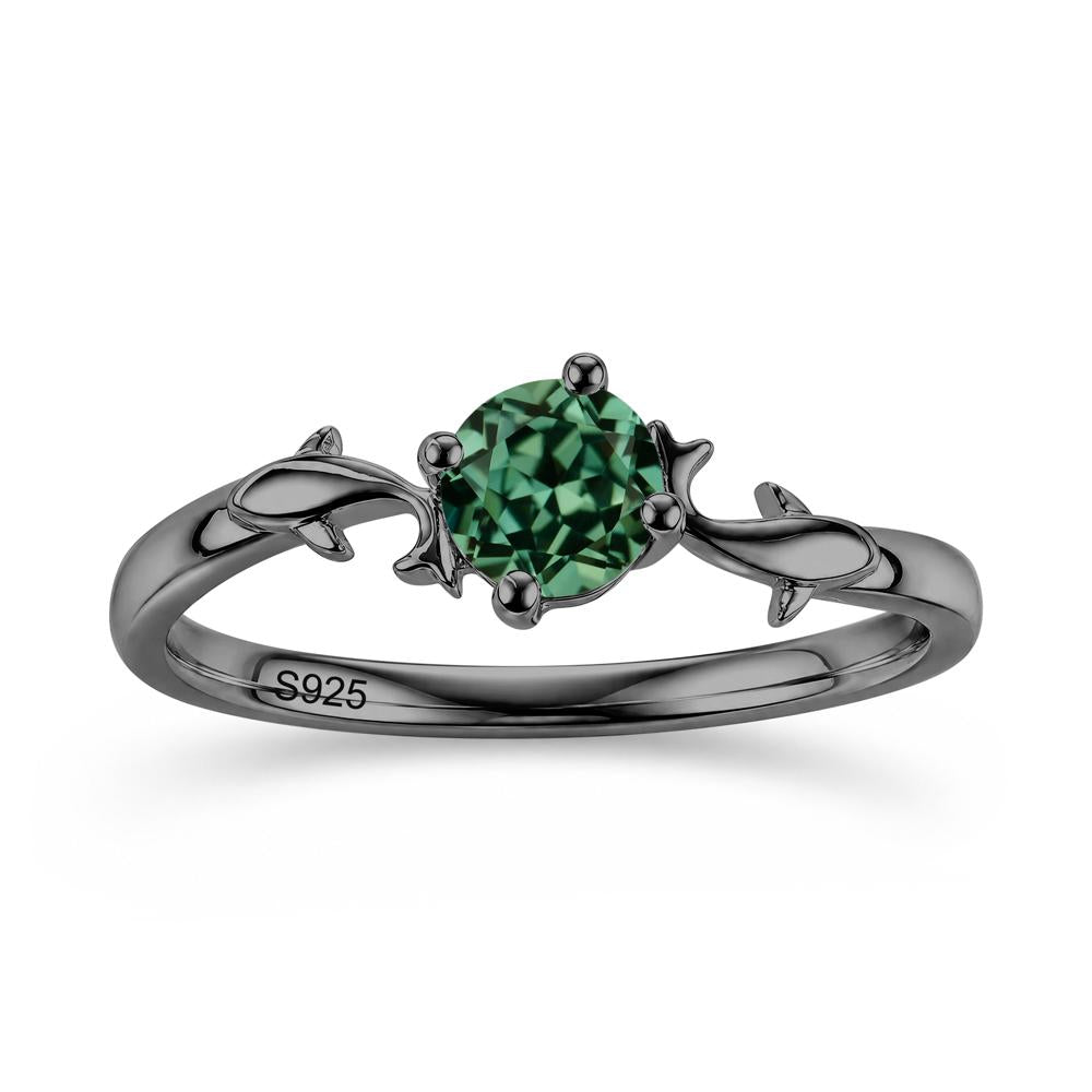Solitaire Alexandrite Cute Fish Ring - LUO Jewelry #gemstone_Green Sapphire