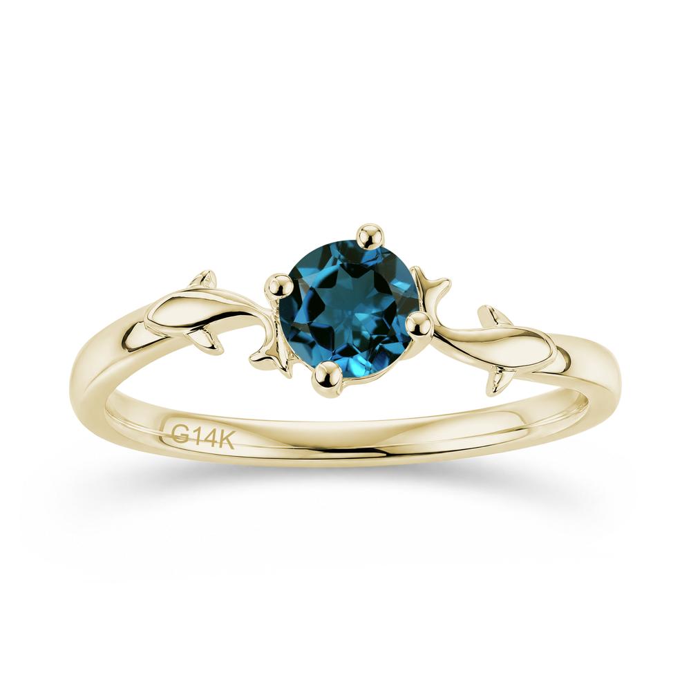 Solitaire Alexandrite Cute Fish Ring - LUO Jewelry #gemstone_London Blue Topaz