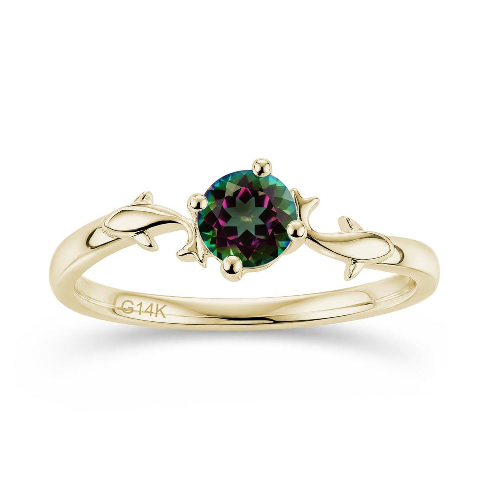 Solitaire Alexandrite Cute Fish Ring - LUO Jewelry #gemstone_Mystic Topaz