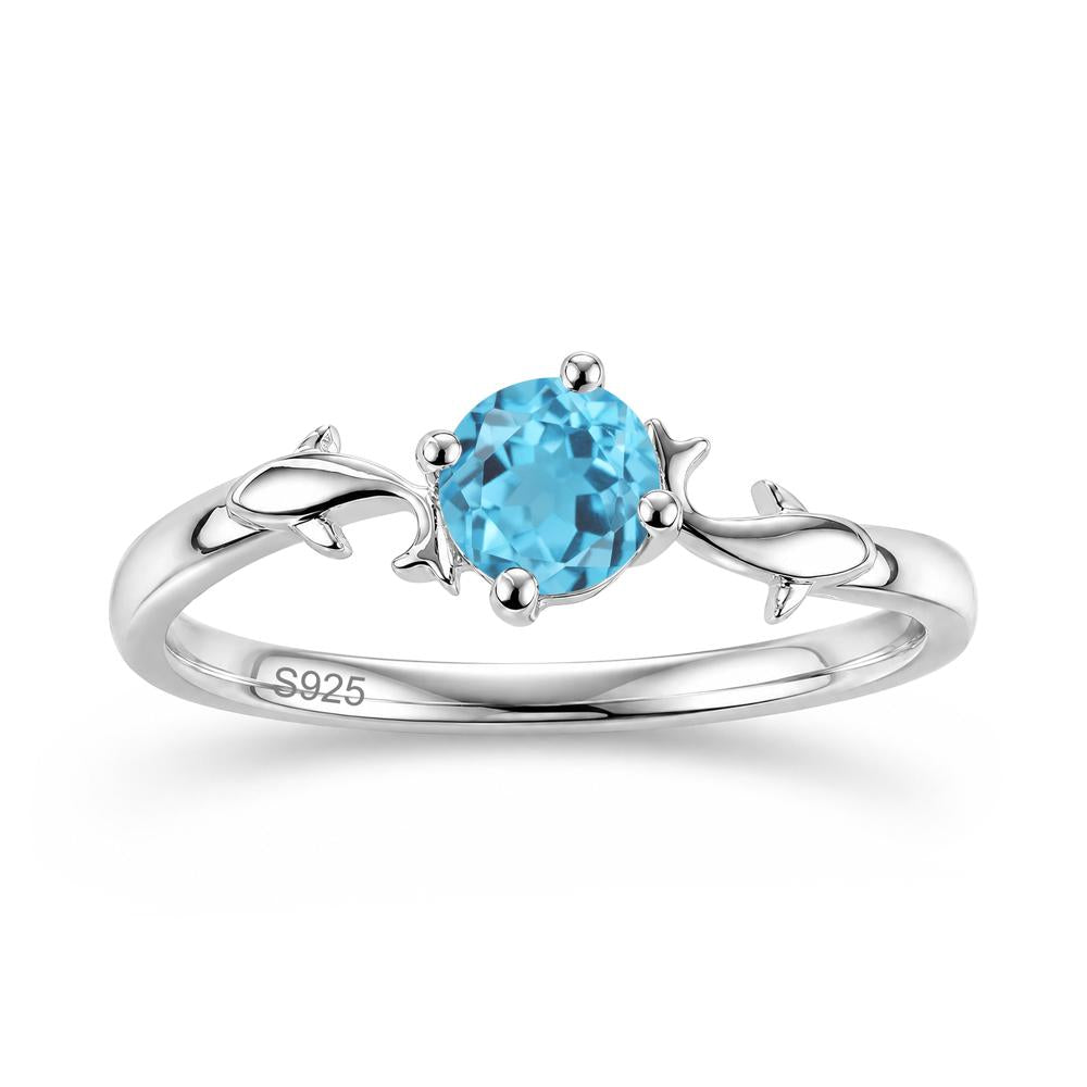 Solitaire Alexandrite Cute Fish Ring - LUO Jewelry #gemstone_Swiss Blue Topaz