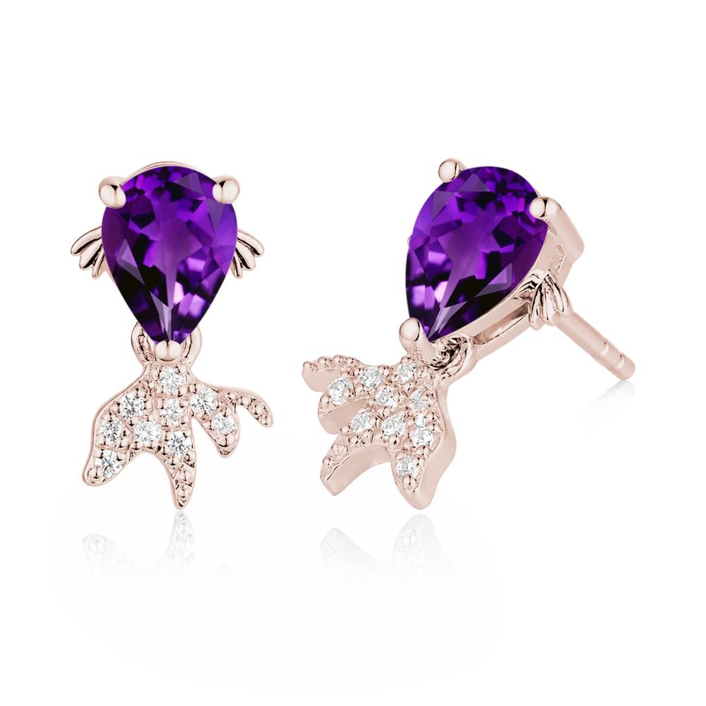 Cute Goldfish Smoky Quartz Stud Earrings - LUO Jewelry #gemstone_Amethyst