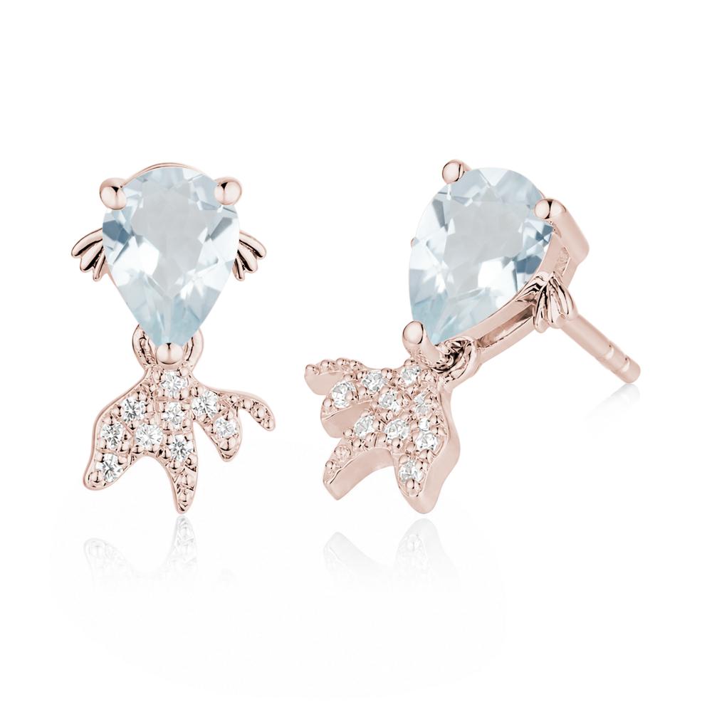 Cute Goldfish Smoky Quartz Stud Earrings - LUO Jewelry #gemstone_Aquamarine
