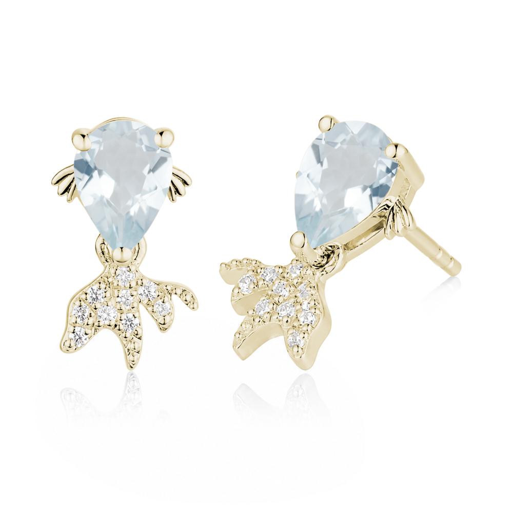 Cute Goldfish Smoky Quartz Stud Earrings - LUO Jewelry #gemstone_Aquamarine