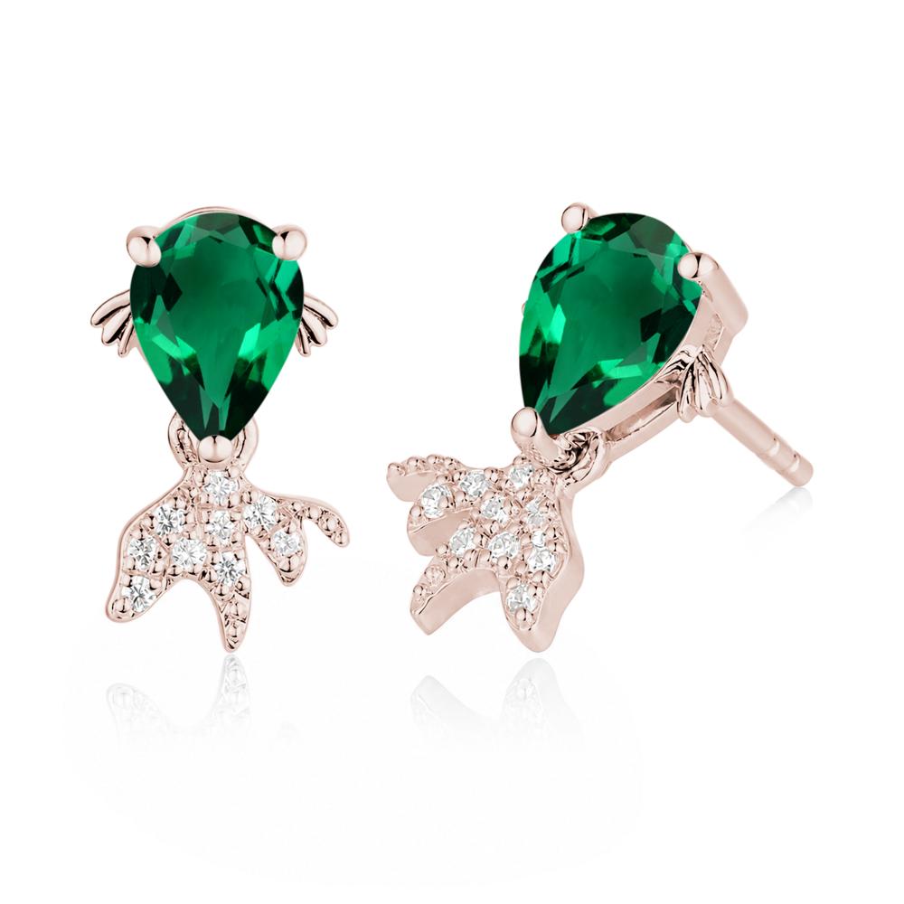 Cute Goldfish Smoky Quartz Stud Earrings - LUO Jewelry #gemstone_Emerald