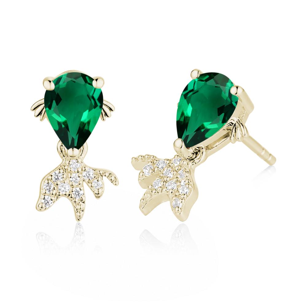Cute Goldfish Smoky Quartz Stud Earrings - LUO Jewelry #gemstone_Emerald