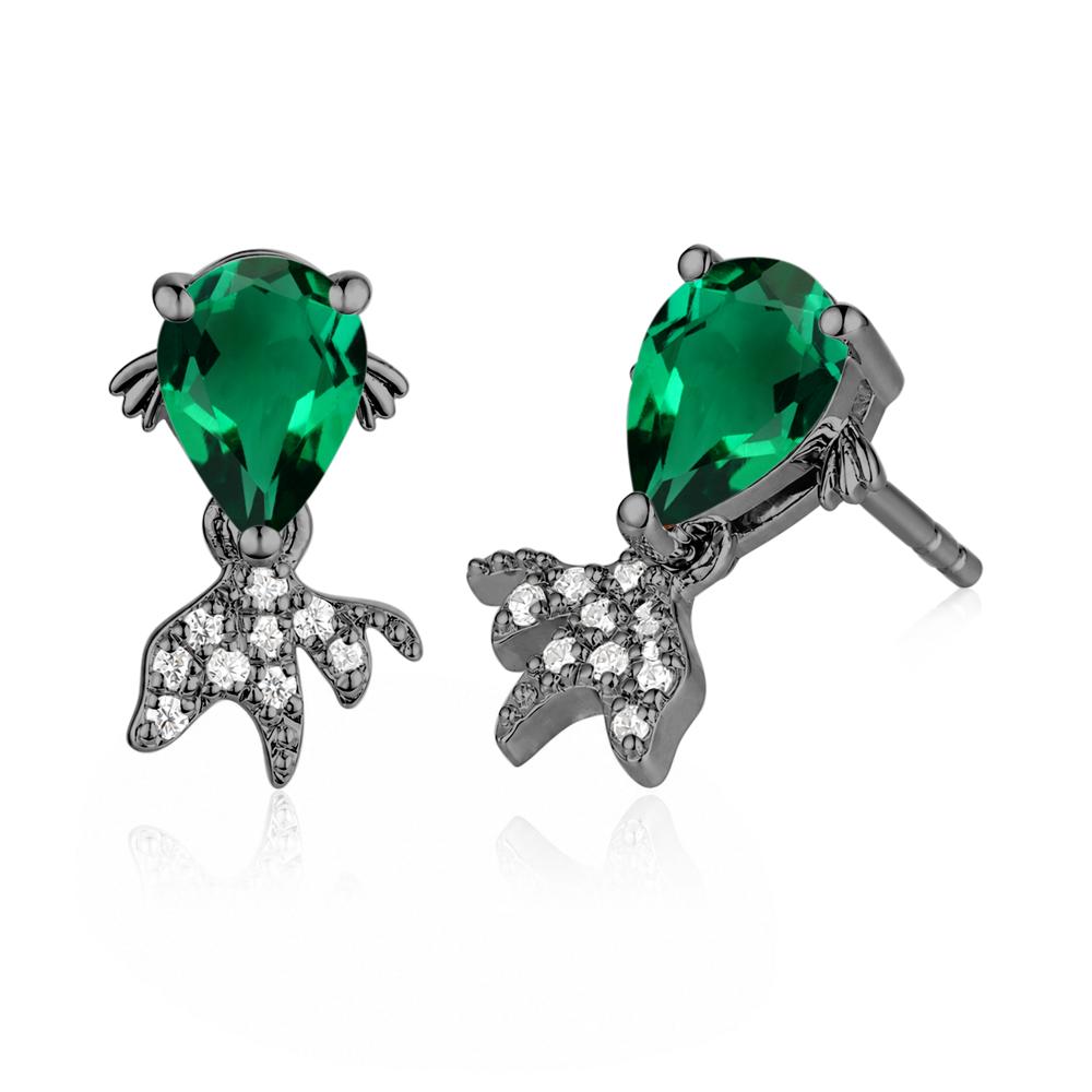 Cute Goldfish Smoky Quartz Stud Earrings - LUO Jewelry #gemstone_Emerald