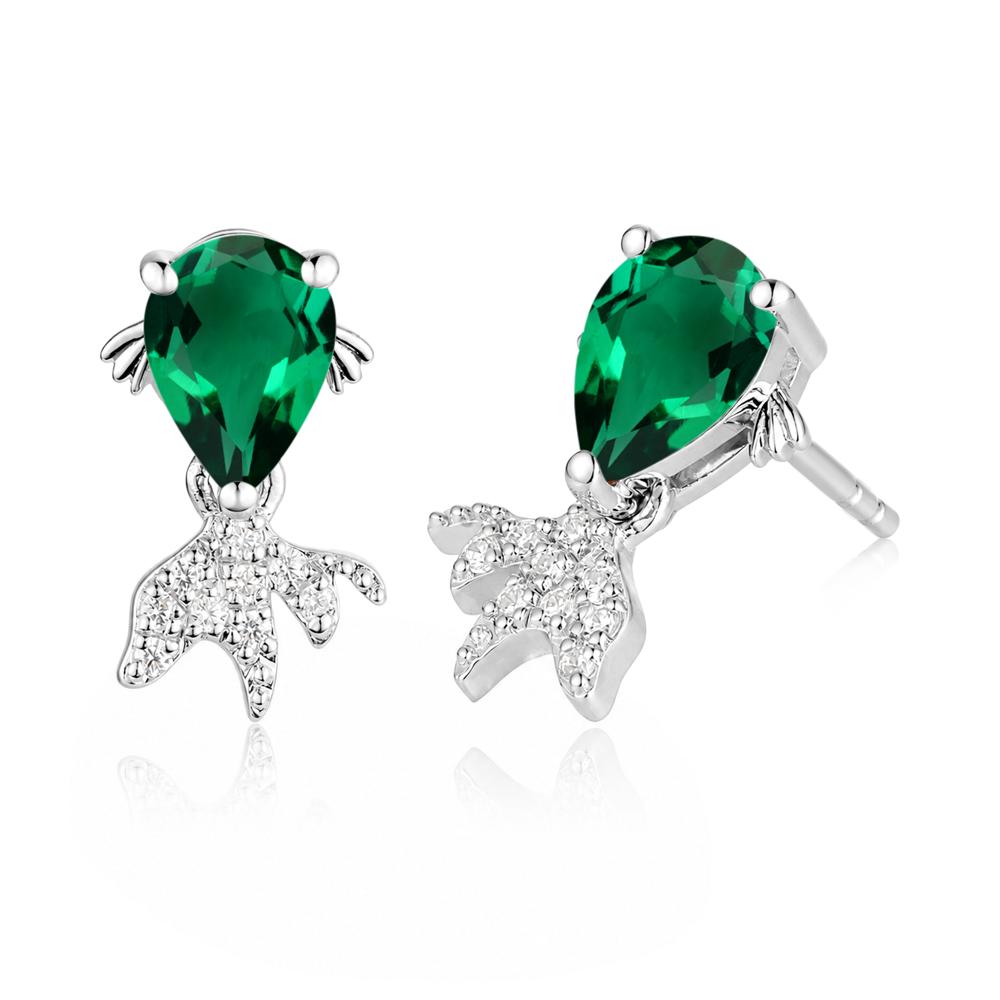 Cute Goldfish Smoky Quartz Stud Earrings - LUO Jewelry #gemstone_Emerald