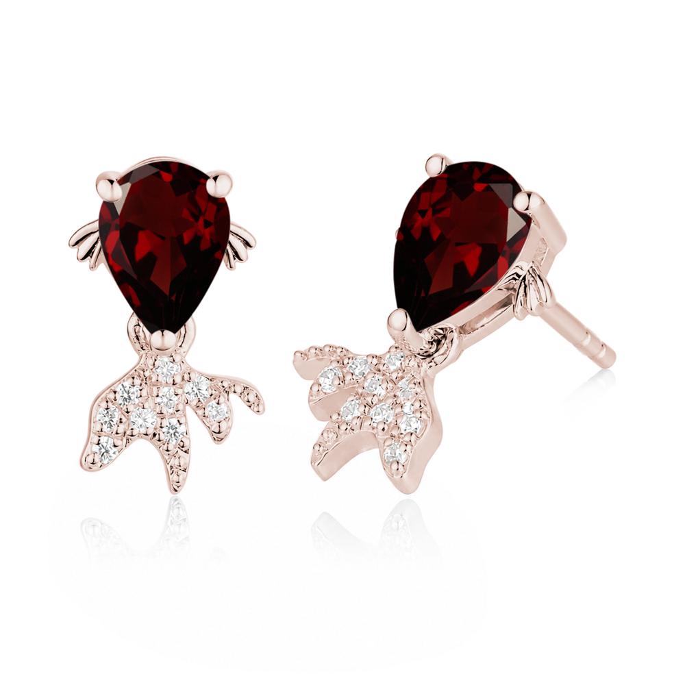 Cute Goldfish Smoky Quartz Stud Earrings - LUO Jewelry #gemstone_Garnet