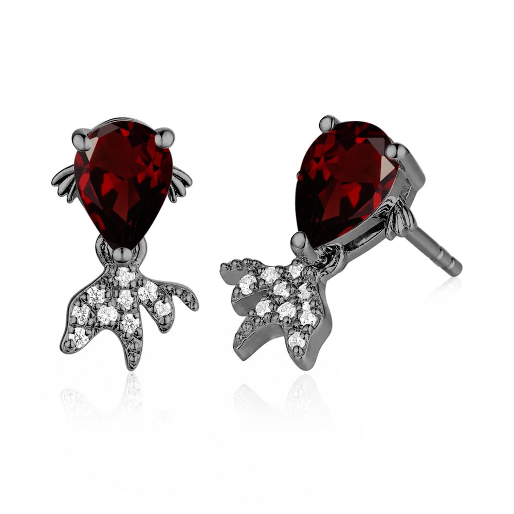 Cute Goldfish Smoky Quartz Stud Earrings - LUO Jewelry #gemstone_Garnet